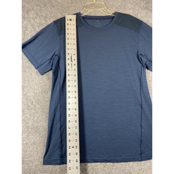 Kuhl Shirt Mens Medium Blue Short Sleeve Merino Wool Blend Performance Outdoor - Picture 4 of 12